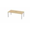 Table de réunion ARIAL - L200 x P100 cm - plateau imitation chêne clair - pieds gris (trappe non incluse - obligatoire)