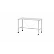 Table de réunion mobile et haute ARIAL - L160 x P80 x H104,5 cm - plateau blanc - pieds blancs