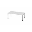 Table de réunion mobile ARIAL - L200 x P100 cm - plateau blanc - pieds gris (trappe non incluse - obligatoire)