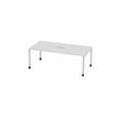 Table de réunion mobile ARIAL - L200 x P100 cm - plateau blanc - pieds blancs (trappe non incluse - obligatoire)