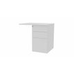 Retour sur caisson bout de bureau CONECT - L80 x P60 cm - plateau blanc - pieds blancs