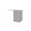 Eol Conect - return desk pedestal - 90° corner (L-shaped) - wit esdoorn