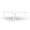 Bureau Bench CONECT - L140 x P165 cm - plateau blanc - pieds blancs