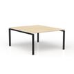 Bureau Bench CONECT - L180 x P165 cm - plateau imitation chêne clair - pieds noirs