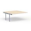 Bureau Bench CONECT - plan suivant - L140 x P165 cm - plateau imitation érable - pieds gris