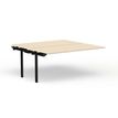 Bureau Bench CONECT - plan suivant - L140 x P165 cm - plateau imitation érable - pieds noirs