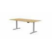 Table de réunion assis/debout AXEL - réglage électrique - L200 x P100 cm - plateau imitation chêne clair - pieds gris