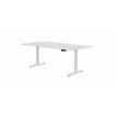 Table de réunion assis/debout AXEL - réglage électrique - L200 x P100 cm - plateau blanc - pieds blancs