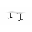 Table de réunion assis/debout AXEL - réglage électrique - L200 x P100 cm - plateau blanc - pieds noirs