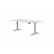 Table de réunion assis/debout AXEL - réglage électrique - L200 x P100 cm - plateau blanc - pieds gris