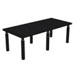 Table de réunion FLORA - L220 x P100 cm - 6 pieds en métal noir - plateau imitation frêne noir