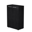 Armoire mi-haute Flora - L82,8xP43xH119,8 cm - portes mélaminés - 2 étagères - frêne noir