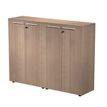 Armoire mi-haute double Flora - L162,8xP43xH119,8 cm - portes mélaminés - 4 étagères - merisier arabis