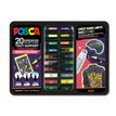 Posca - Pack de 20 marqueurs – pointes et couleurs groovy assorties