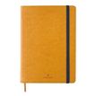 Oberthur Carmen - Notitieboek - bevestigd aan hoes - A5 - 100 vellen / 200 pagina's - ivoorkleurig papier - mustard cover - leer