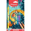 Maped Jungle Fever - 12 Crayons de couleur JUMBO en pochette carton (35% de matériaux recyclés)