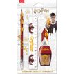 Maped Licence Harry Potter Gryffondor - Mini kit de traçage : 1 règle 15 cm, 1 taille crayons, 1 grayon graphite embout gomme, 1 gomme pyramide