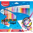 Maped Color'Peps Oops - Combo Pack avec 10 feutres effaçables avec 2 effaçeurs + 12 crayons de couleur effaçables
