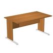 Bureau droit Trend - L140 - Pieds bois - plateau imitation aulne