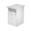 Caisson Hauteur bureau - L43xP60xH72 cm - 3 tiroirs + 1 niche - gris