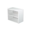 Armoire basse Trend - L80xP35xH72 cm - 2 portes en verre dépoli - blanc