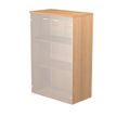 Armoire mi-haute - L80xP35xH120 cm - 2 portes en verre dépoli - hêtre