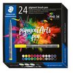 STAEDTLER Pigment brush 371 - 24 feutres pointe pinceau - couleurs assorties - encre Multi Ink intense