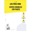 Les Prix Mini - copies doubles - 200 pages - A4 - grands carreaux (Seyes) - perforées