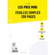 Les Prix Mini - feuilles simples A4 - 200 pages - grands carreaux (Seyes) - perforées