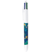 BIC 4 Couleurs - Stylo à bille 4 couleurs - 1 mm - pointe moyenne - blue liquid