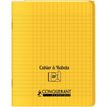 Conquérant Classique - Cahier polypro à rabat 24 x 32 cm - 96 pages - grands carreaux (Seyes) - jaune
