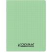 Conquérant Classique - Cahier polypro 17 x 22 cm - 96 pages - grands carreaux (Seyes) - vert clair