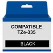 Ruban compatible Brother TZe-335 - Blanc sur noir - rouleau (1,2 cm x 8 m) - The Premium Solution