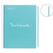 Notebook Emotions, couverture rigide,  A4, lignes horizontales 7 mm, 80 feuilles de 1 couleur, Miquelrius, Bleu ciel.