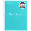 Notebook Miquelrius, à couverture souple format A5 à rayures horizontales, 120 feuilles de 5 couleurs, collection Emotions, couleur bleu ciel.