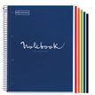 Miquelrius Emotions - Notitieboek - met spiraal gebonden - A4 - 120 vellen / 240 pagina's - van lijnen voorzien - 4 gaten - marineblauw - karton bedekt met papier