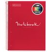 Miquelrius Emotions - Notitieboek - met spiraal gebonden - A4 - 120 vellen / 240 pagina's - van lijnen voorzien - 4 gaten - rood - karton bedekt met papier