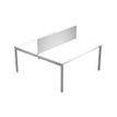 Bureau bench Trend - L180 - avec panneau de séparation - plateau blanc