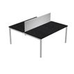 Bureau bench Trend - L180 - avec panneau de séparation - plateau imitation frêne noir