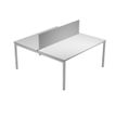 Bureau bench Trend - L180 - avec panneau de séparation - plateau gris