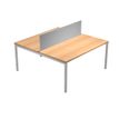 Bureau bench Trend - L180 - avec panneau de séparation - plateau imitation hêtre