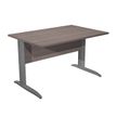 Bureau droit Trend - L140 - Pieds métals - plateau imitation frêne toscan - pied anthracite