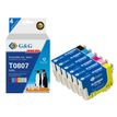 Cartouche compatible Epson T0807 Colibri - Pack de 4 - noir, cyan, magenta, jaune - G&G