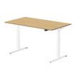 3760350281081-Bureau électrique UGO - L140x80cm - pieds blancs - plateau imitation chêne Stone-P_405113026_2-1