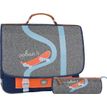 3662498003580-Cartable Ooban's Skate - 38 cm - 2 compartiments - gris chiné/bleu - Oberthur-P_405114303_1-0