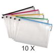 3130632341602-Exacompta - 10 Pochettes à fermeture éclair en plastique souple - A3 - couleurs assortie-P_405118346_1-0
