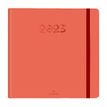 Agenda à élastique Cachemire - 1 semaine sur 2 pages - 16,5 x 16,5 cm - corail - Oberthur