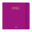 Agenda à élastique Cachemire - 1 semaine sur 2 pages - 16,5 x 16,5 cm - violet - Oberthur