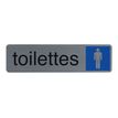 3130630671596-Exacompta - Plaque de signalisation Toilettes hommes - 165 x 44 mm - aluminium brossé-P_405121397_3-0