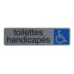 3130630671640-Exacompta - Plaque de signalisation Toilettes handicapés - 165 x 44 mm - aluminium bross